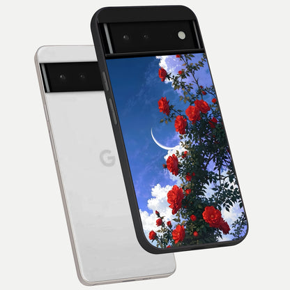  Rose Drift Flowers phone case For Google Pixel 6 showing premium glass back cover with detailed artwork