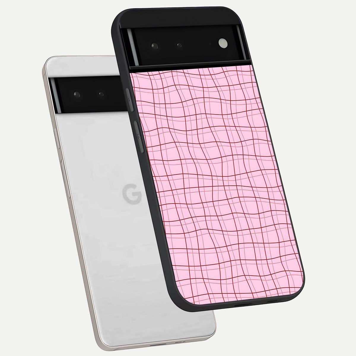  Soft Grid Bliss phone case For Google Pixel 6 showing premium glass back cover with detailed artwork