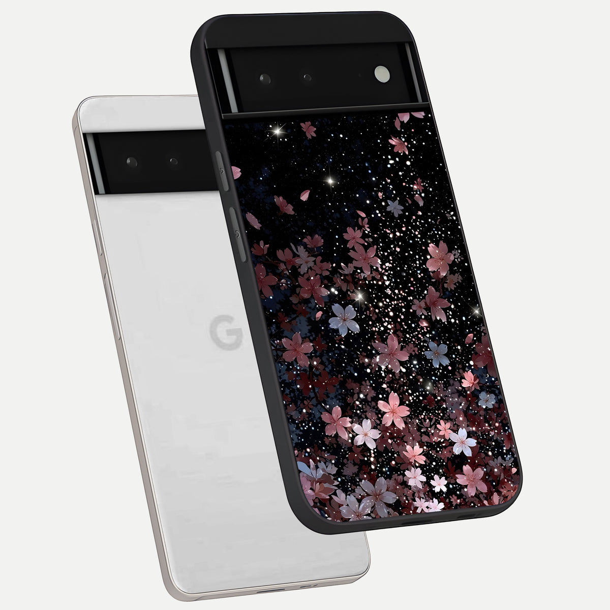  Starlit Flower Dreams phone case For Google Pixel 6 showing premium glass back cover with detailed artwork