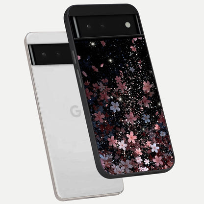  Starlit Flower Dreams phone case For Google Pixel 6 showing premium glass back cover with detailed artwork
