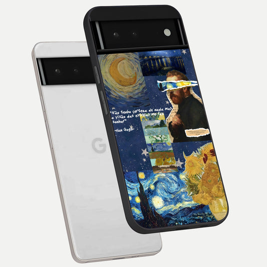  Starry Dream Vision phone case For Google Pixel 6 showing premium glass back cover with detailed artwork