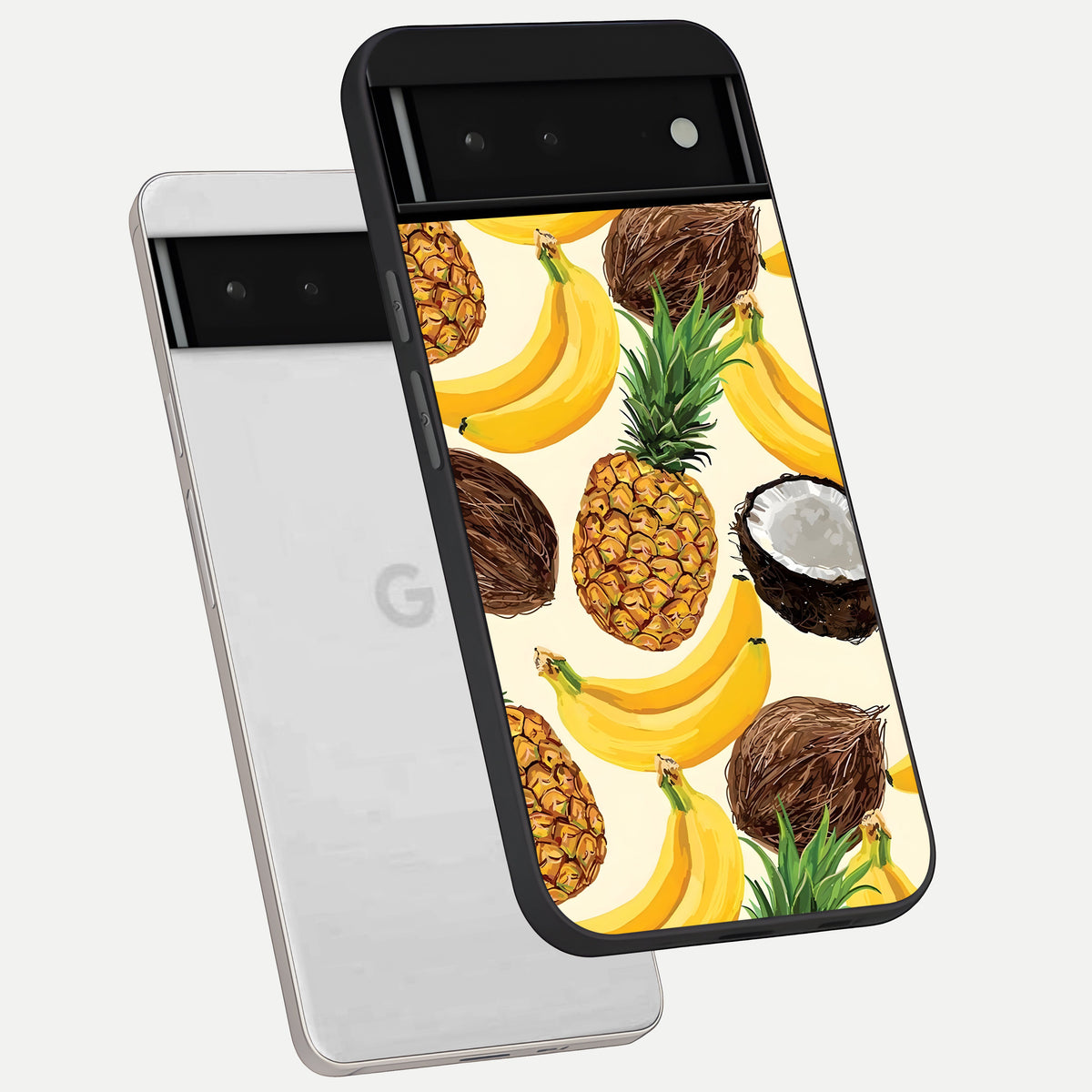 Tropical Fruit Mood phone case For Google Pixel 6 showing premium glass back cover with detailed artwork