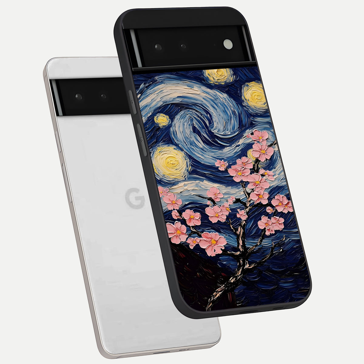  Van Gogh Scenery phone case For Google Pixel 6 showing premium glass back cover with detailed artwork