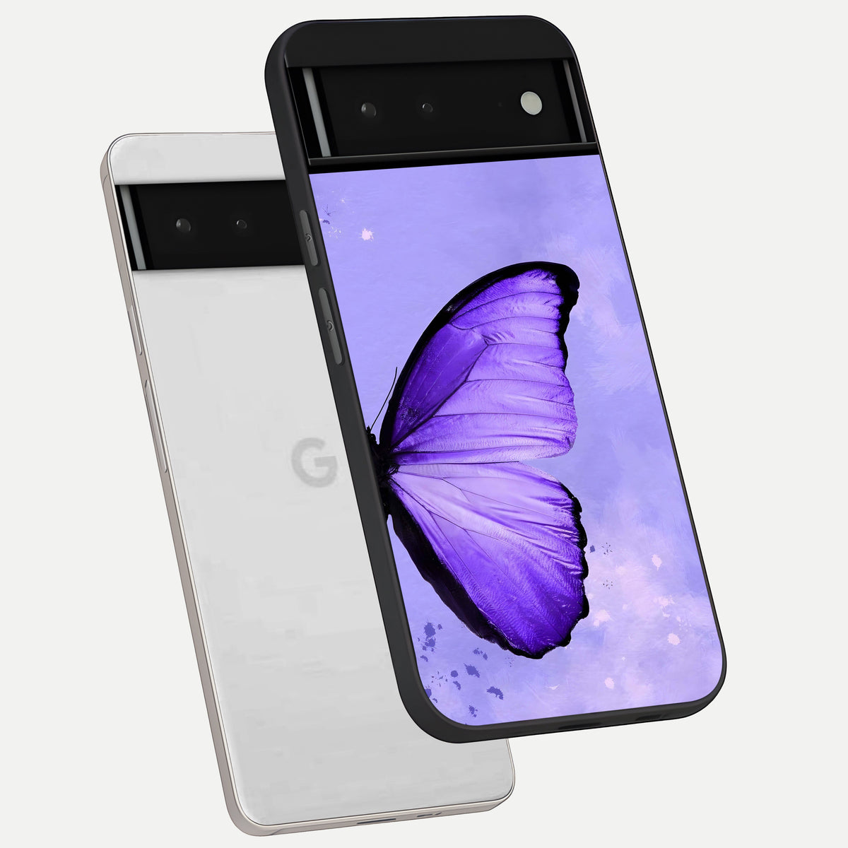  Violet Dream Wing phone case For Google Pixel 6 showing premium glass back cover with detailed artwork