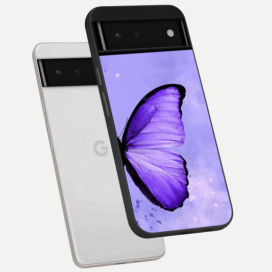  Violet Dream Wing phone case For Google Pixel 6 showing premium glass back cover with detailed artwork