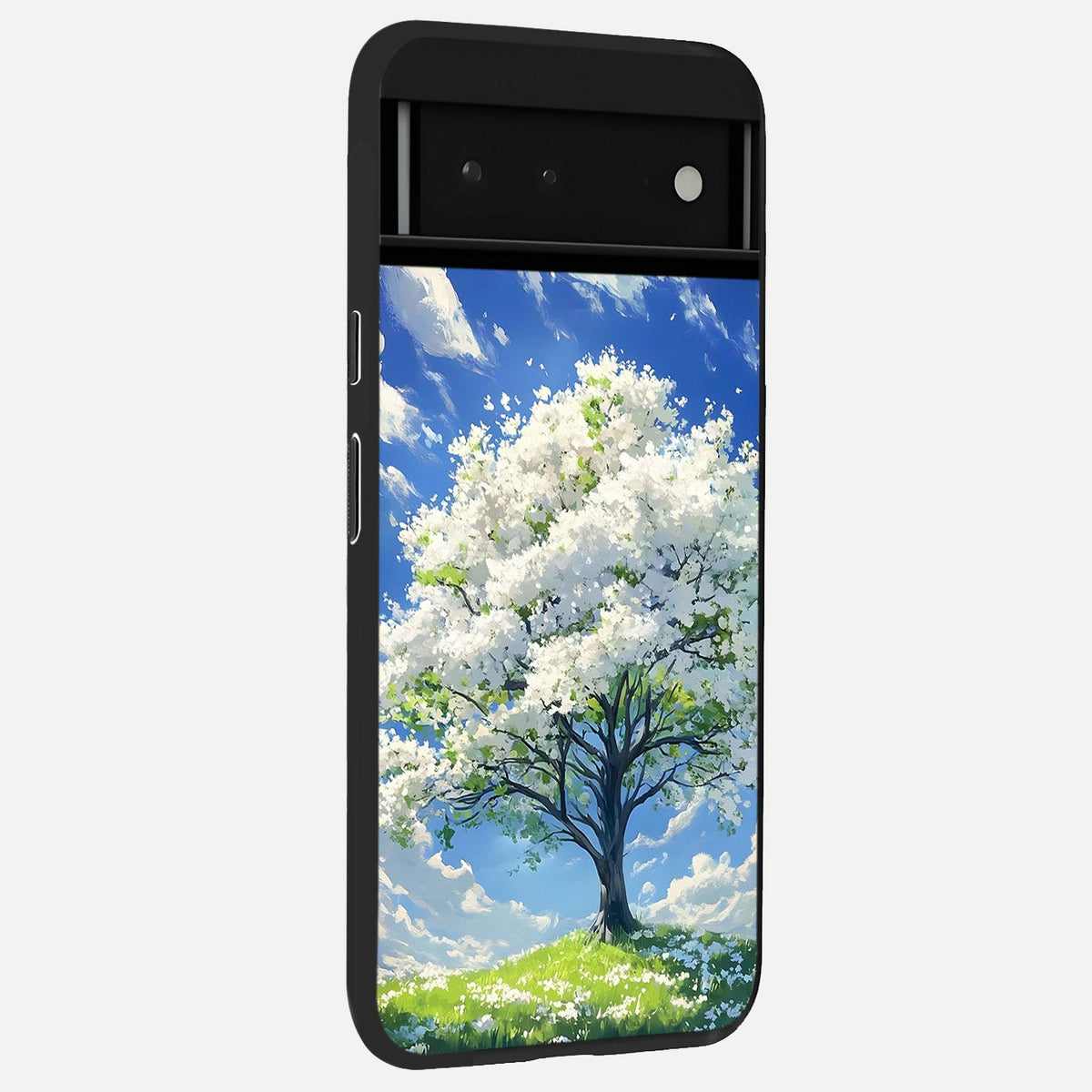  Blossom Sky Serenity back cover For Google Pixel 6 slim fit glass case with vibrant aesthetic design