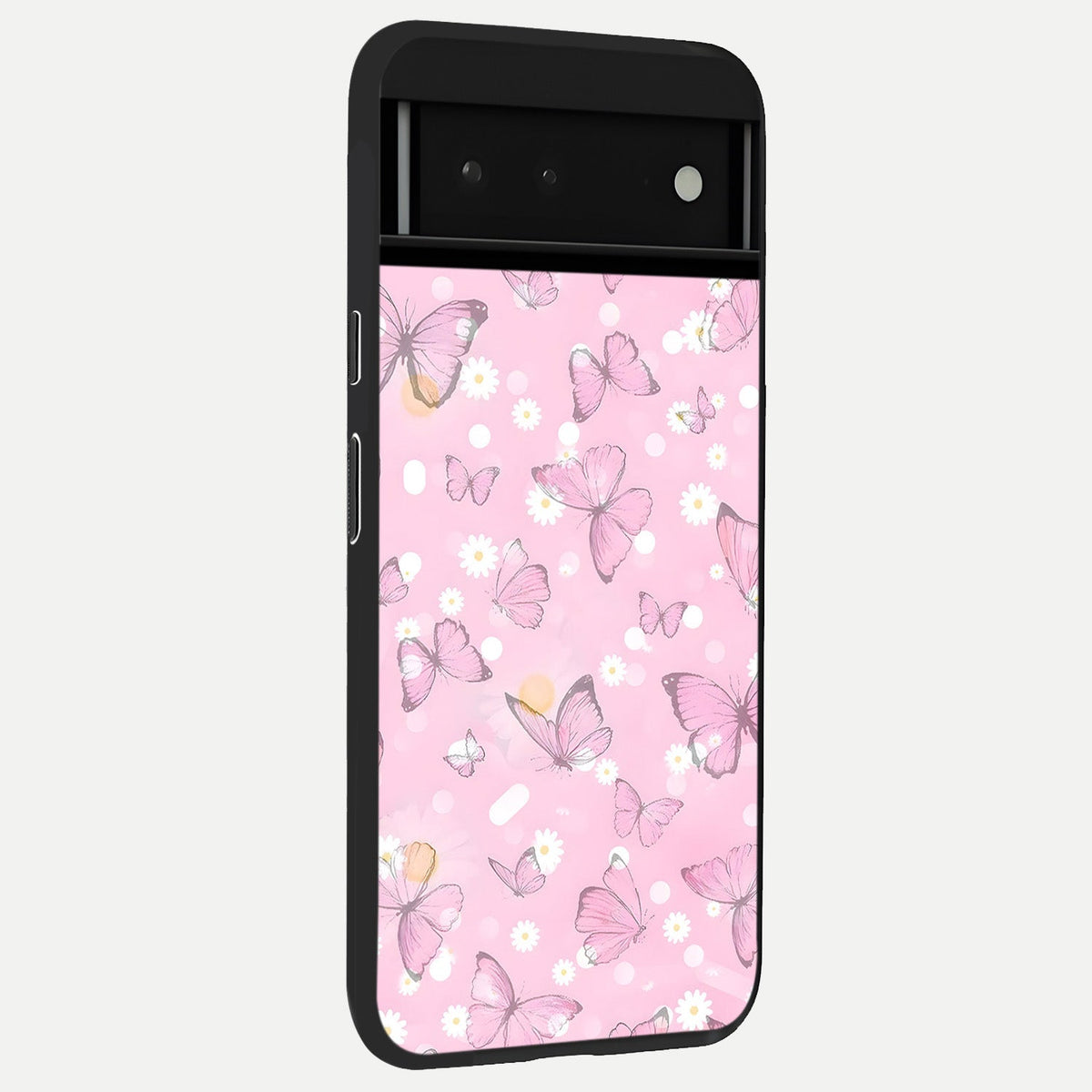  Blush Butterfly Garden back cover For Google Pixel 6 slim fit glass case with vibrant aesthetic design