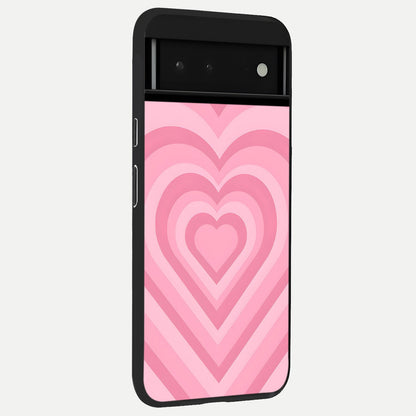 Blush Heart Waves back cover For Google Pixel 6 slim fit glass case with vibrant aesthetic design