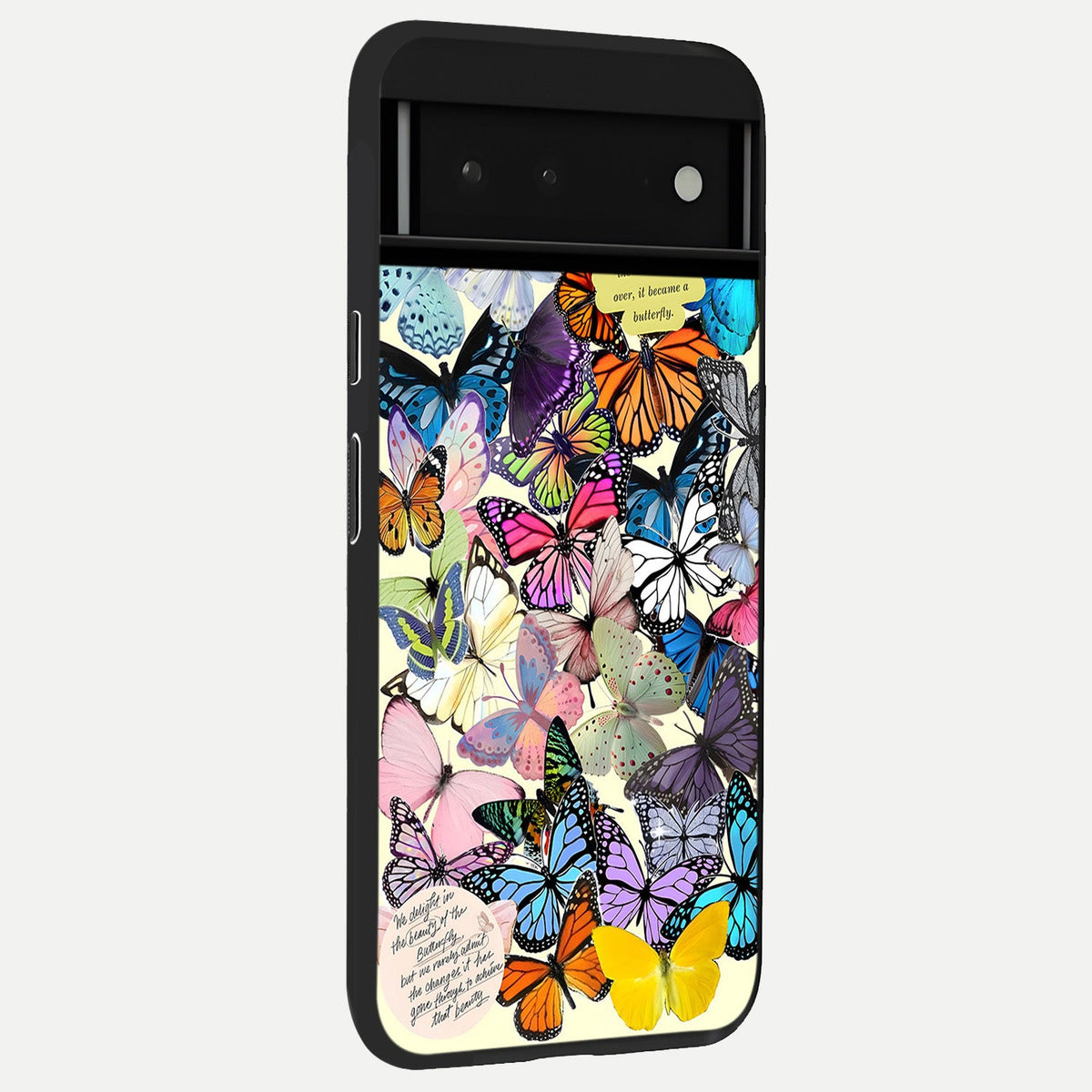  Butterflies Petal Dream back cover For Google Pixel 6 slim fit glass case with vibrant aesthetic design