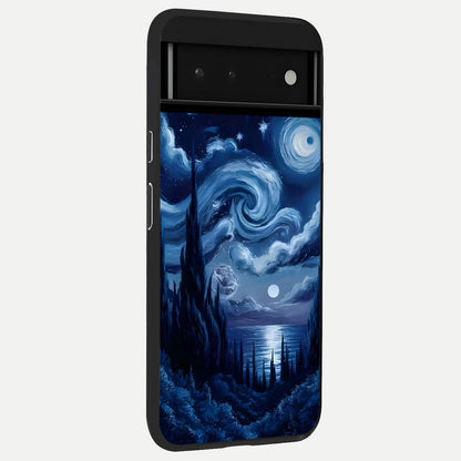  Celestial Dream Van Gogh back cover For Google Pixel 6 slim fit glass case with vibrant aesthetic design