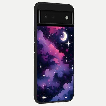  Celestial Moon Magic back cover For Google Pixel 6 slim fit glass case with vibrant aesthetic design
