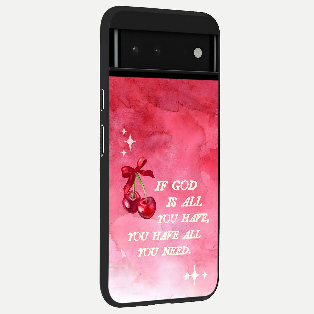  Cherry Quote back cover For Google Pixel 6 slim fit glass case with vibrant aesthetic design