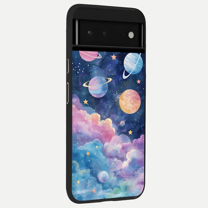  Cosmic Planet Dreams back cover For Google Pixel 6 slim fit glass case with vibrant aesthetic design