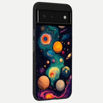  Cosmic Planet Journey back cover For Google Pixel 6 slim fit glass case with vibrant aesthetic design