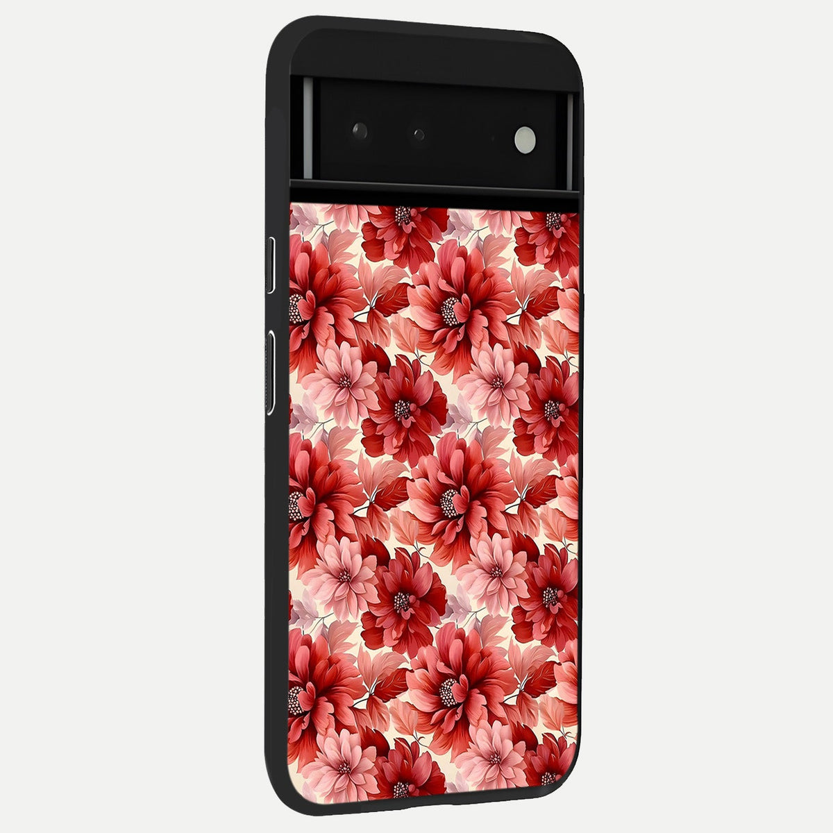  Crimson Love Petals back cover For Google Pixel 6 slim fit glass case with vibrant aesthetic design