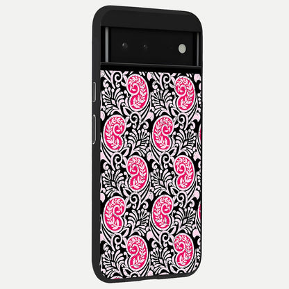  Crimson Paisley Charm back cover For Google Pixel 6 slim fit glass case with vibrant aesthetic design