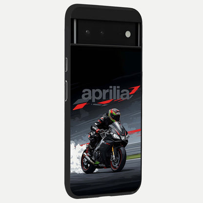  Dark Aprilla back cover For Google Pixel 6 slim fit glass case with vibrant aesthetic design