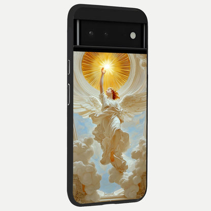  Divine Light Angel back cover For Google Pixel 6 slim fit glass case with vibrant aesthetic design