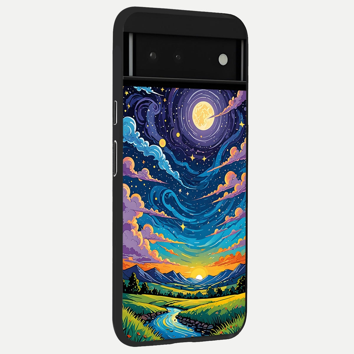  Dreamy Night Landscape back cover For Google Pixel 6 slim fit glass case with vibrant aesthetic design