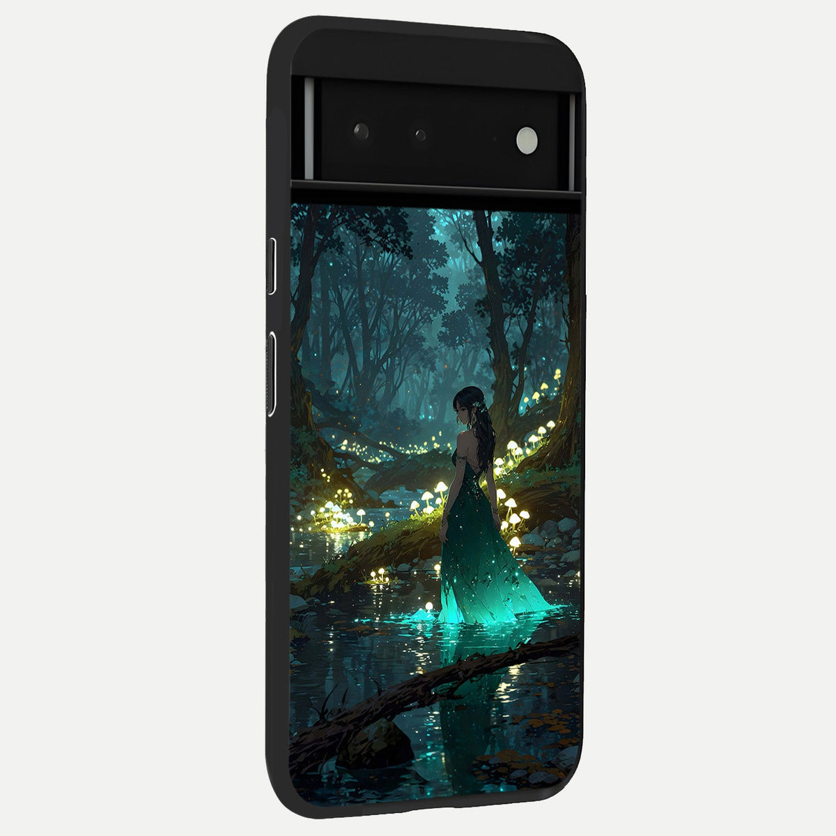  Enchanted Forest Glow back cover For Google Pixel 6 slim fit glass case with vibrant aesthetic design