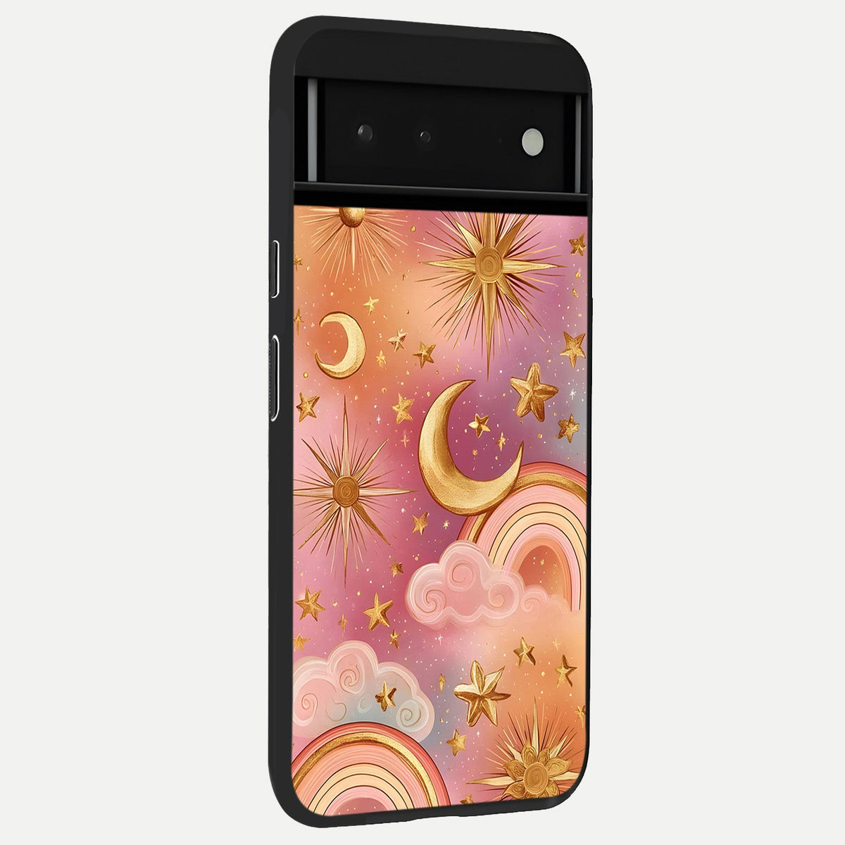  Golden Celestial Dreams back cover For Google Pixel 6 slim fit glass case with vibrant aesthetic design