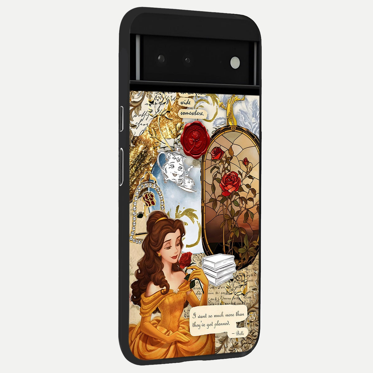  Golden Dream Belle back cover For Google Pixel 6 slim fit glass case with vibrant aesthetic design