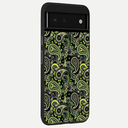  Green Lemon back cover For Google Pixel 6 slim fit glass case with vibrant aesthetic design