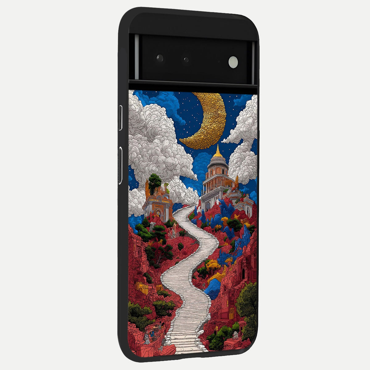  Heavenly Moon Path back cover For Google Pixel 6 slim fit glass case with vibrant aesthetic design