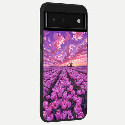  Lavender Dream Skies back cover For Google Pixel 6 slim fit glass case with vibrant aesthetic design