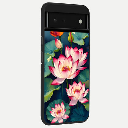  Lotus Dream Serenity back cover For Google Pixel 6 slim fit glass case with vibrant aesthetic design
