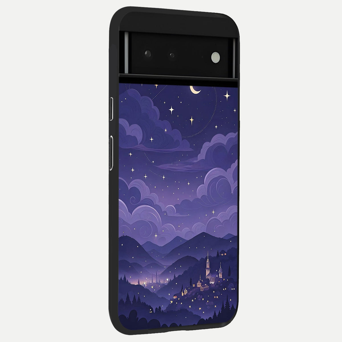  Minimal Night View back cover For Google Pixel 6 slim fit glass case with vibrant aesthetic design