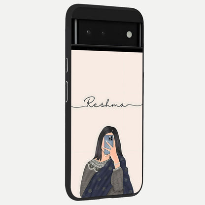  Mirror Mood Muse With Custom Name back cover For Google Pixel 6 slim fit glass case with vibrant aesthetic design