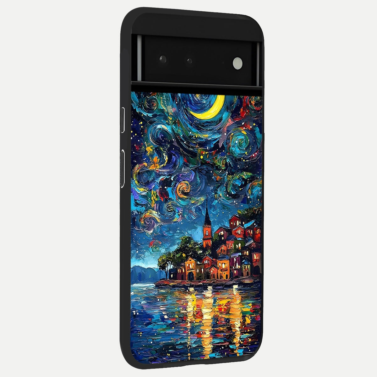  Moonlight Harbor Glow back cover For Google Pixel 6 slim fit glass case with vibrant aesthetic design