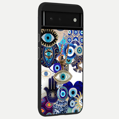  Mystic Charm Eye back cover For Google Pixel 6 slim fit glass case with vibrant aesthetic design