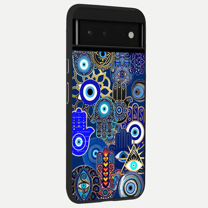  Mystic Palm Guard back cover For Google Pixel 6 slim fit glass case with vibrant aesthetic design