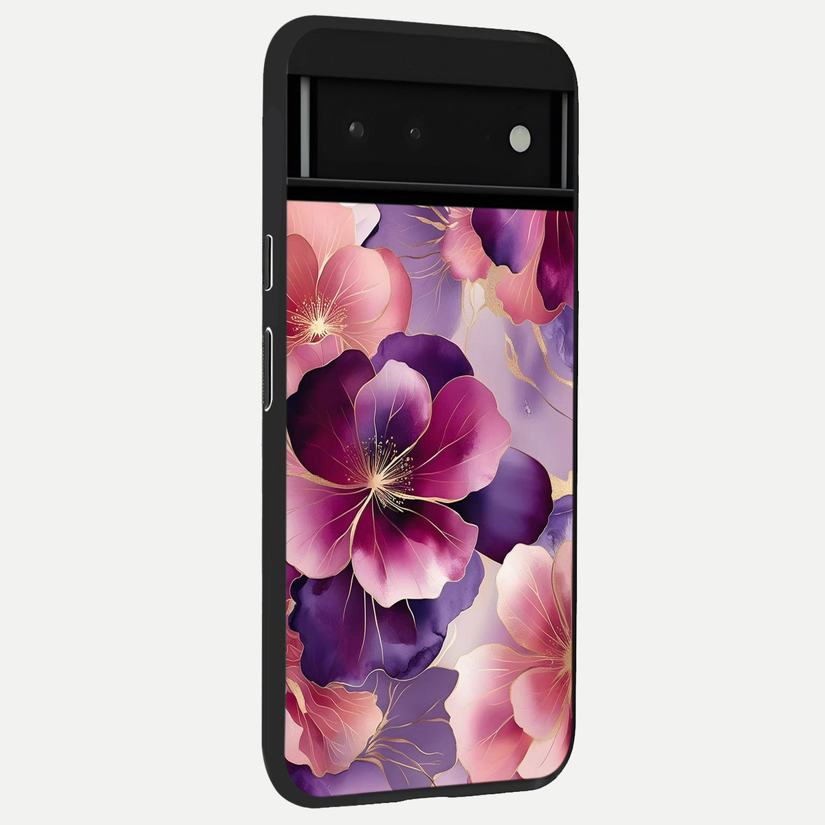  Pink Bouquet Florals back cover For Google Pixel 6 slim fit glass case with vibrant aesthetic design