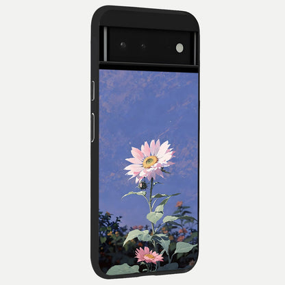  Pink Shells Outline back cover For Google Pixel 6 slim fit glass case with vibrant aesthetic design