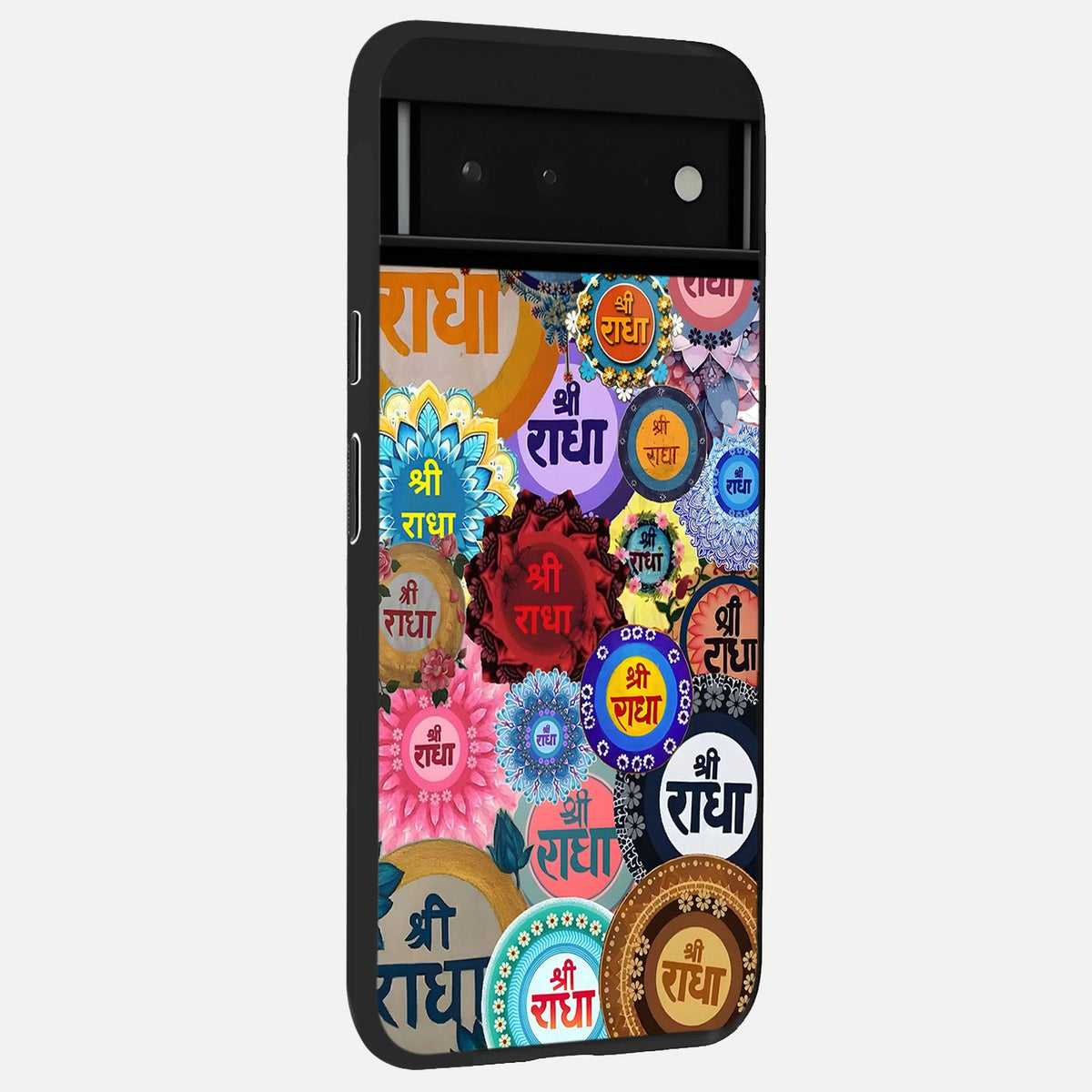  Radha Divine Bloom back cover For Google Pixel 6 slim fit glass case with vibrant aesthetic design