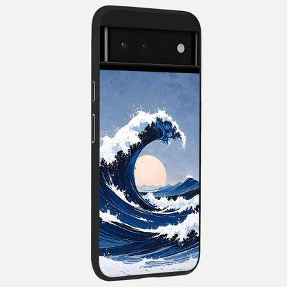  Rising Tide Power back cover For Google Pixel 6 slim fit glass case with vibrant aesthetic design