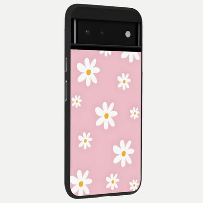  Soft Daisy Bliss back cover For Google Pixel 6 slim fit glass case with vibrant aesthetic design