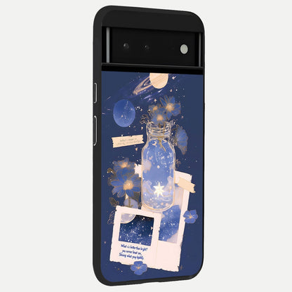  Starlit Cosmic Jar back cover For Google Pixel 6 slim fit glass case with vibrant aesthetic design