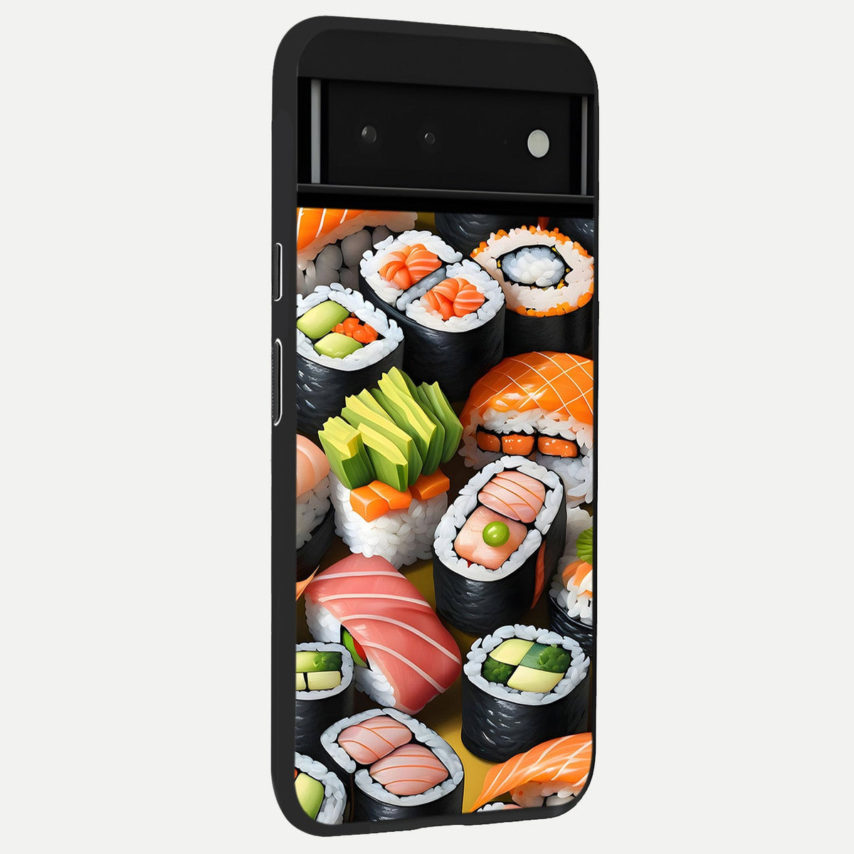  Sushi Food Pattern back cover For Google Pixel 6 slim fit glass case with vibrant aesthetic design
