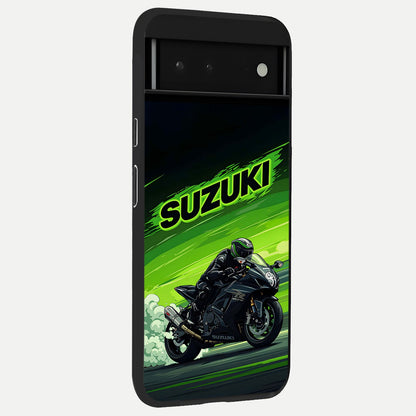 Suzuki Speed Beast back cover For Google Pixel 6 slim fit glass case with vibrant aesthetic design