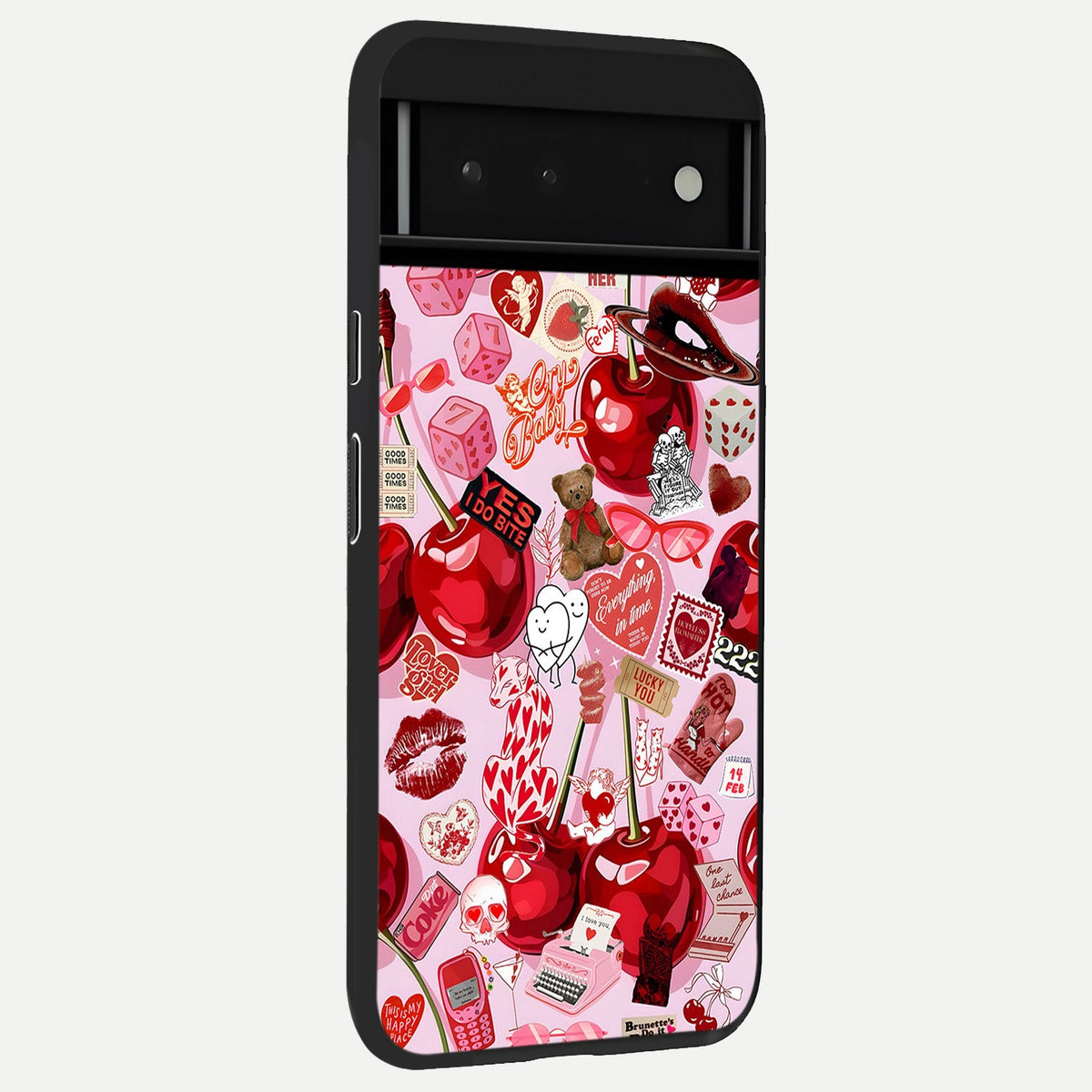  Sweet Cherry Chaos back cover For Google Pixel 6 slim fit glass case with vibrant aesthetic design