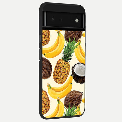  Tropical Fruit Mood back cover For Google Pixel 6 slim fit glass case with vibrant aesthetic design