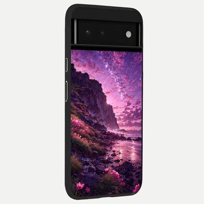  Twilight Blossom Coast back cover For Google Pixel 6 slim fit glass case with vibrant aesthetic design