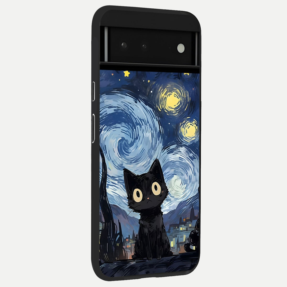  Van Gogh Cat back cover For Google Pixel 6 slim fit glass case with vibrant aesthetic design