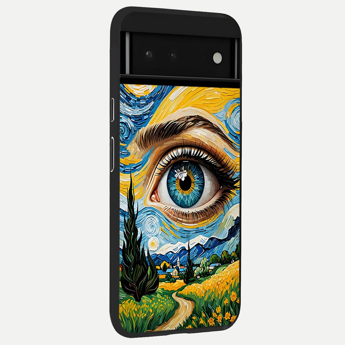  Van Gogh Eye back cover For Google Pixel 6 slim fit glass case with vibrant aesthetic design