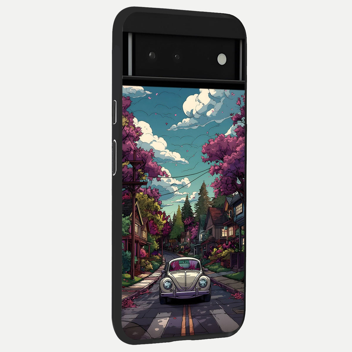  Vintage Street Drive back cover For Google Pixel 6 slim fit glass case with vibrant aesthetic design