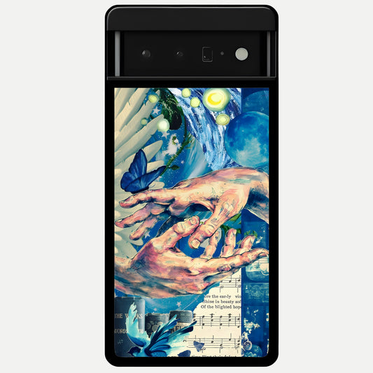  Aesthetic Divider Glass Case For Google Pixel 6 Pro back cover – full design glossy printed glass finish